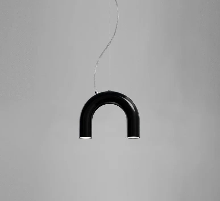 Modern LED Arch Chandelier in Black/White/Orange/Blue - Black 1 / Cool White - Chandelier