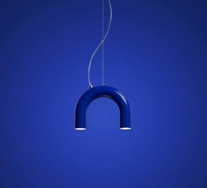 Modern LED Arch Chandelier in Black/White/Orange/Blue - Blue 1 / Warm White - Chandelier