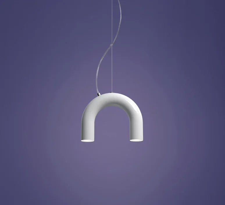 Modern LED Arch Chandelier in Black/White/Orange/Blue - White 1 / Warm White - Chandelier