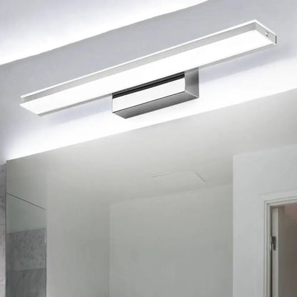 DecorBites™ DecorBites™ Modern LED Bathroom Vanity Light - Stainless Steel Wall Mount Lamp in White Rectangle Design