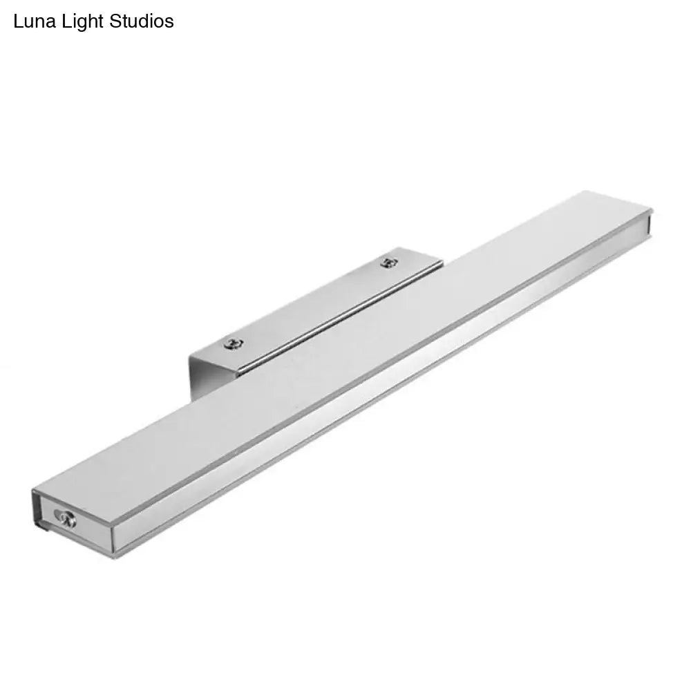 DecorBites™ DecorBites™ Modern LED Bathroom Vanity Light - Stainless Steel Wall Mount Lamp in White Rectangle Design