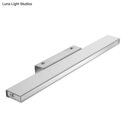 DecorBites™ DecorBites™ Modern LED Bathroom Vanity Light - Stainless Steel Wall Mount Lamp in White Rectangle Design