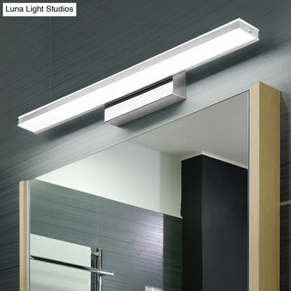 DecorBites™ DecorBites™ Modern LED Bathroom Vanity Light - Stainless Steel Wall Mount Lamp in White Rectangle Design