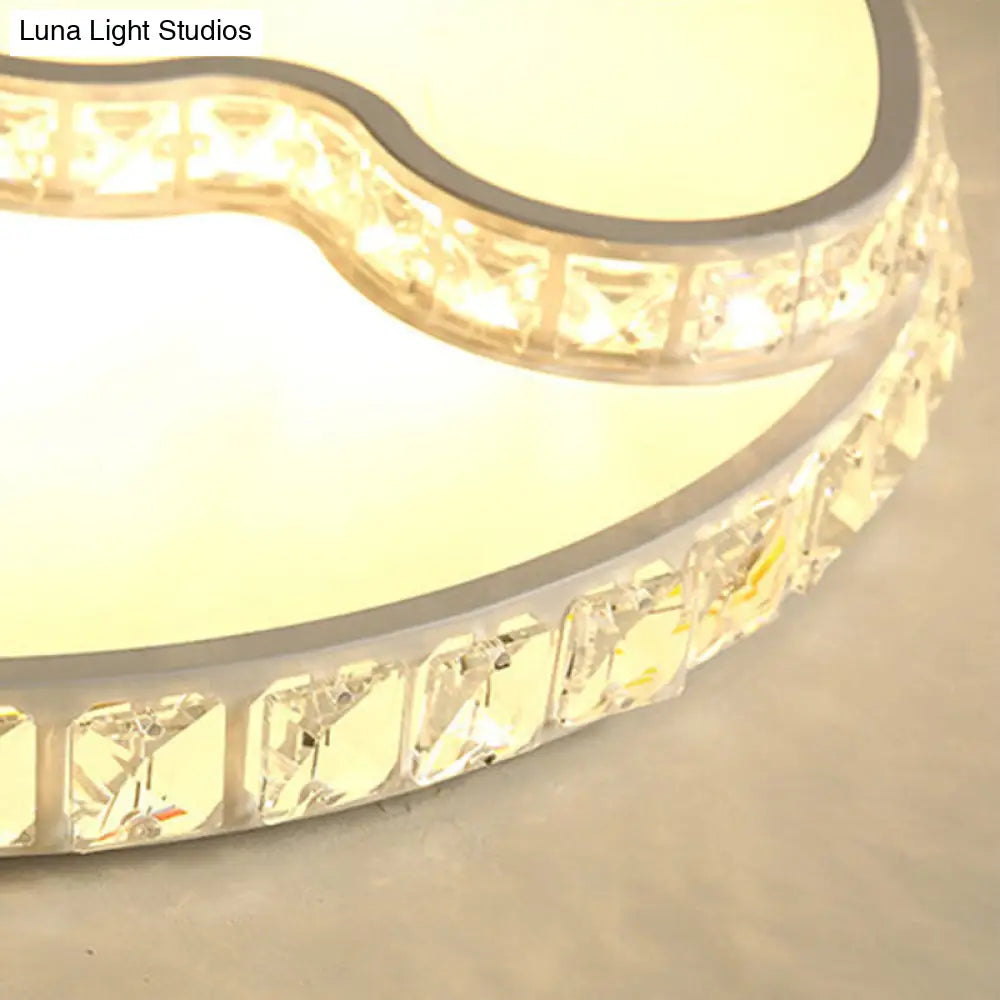 DecorBites™ DecorBites™ Modern LED Bedroom Ceiling Light Fixture - White Flush Mount with Star Moon Crystal Shade