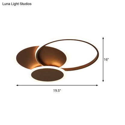 DecorBites™ DecorBites™ Modern LED Bedroom Ceiling Light in Coffee - 3 Round Ultra-Thin Acrylic Flushmount - 19.5"/22.5" W