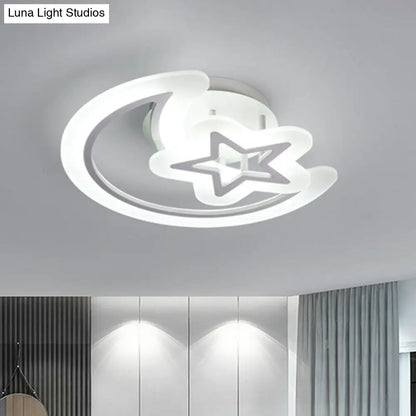 DecorBites™ DecorBites™ Modern LED Bedroom Ceiling Light with Crescent and Star Design