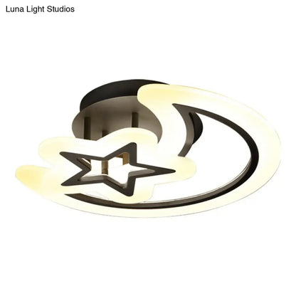 DecorBites™ DecorBites™ Modern LED Bedroom Ceiling Light with Crescent and Star Design