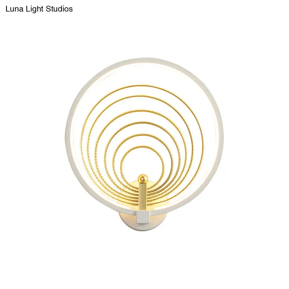 DecorBites™ DecorBites™ Modern LED Bedroom Sconce Light - Black/White Bedside Wall Fixture with Halo-Ring Shade