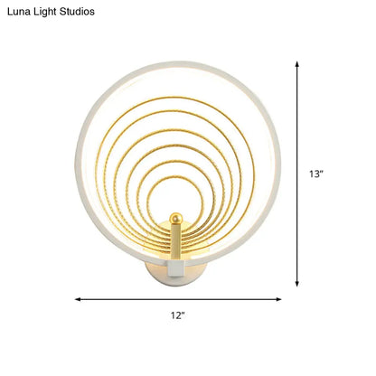 DecorBites™ DecorBites™ Modern LED Bedroom Sconce Light - Black/White Bedside Wall Fixture with Halo-Ring Shade