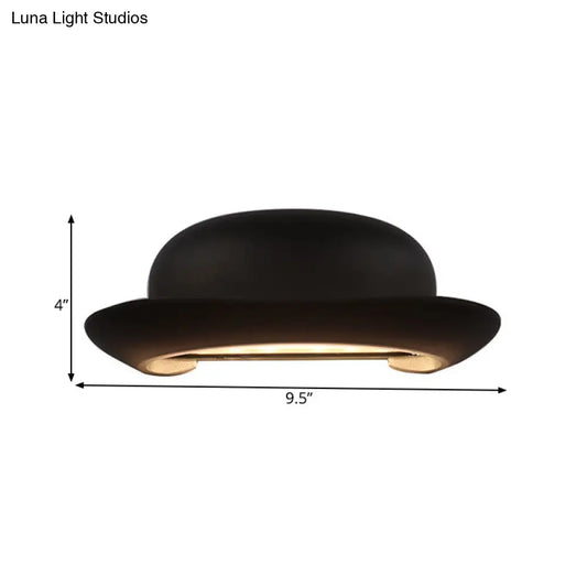 DecorBites™ DecorBites™ Modern LED Bedroom Sconce Light in Black with Hat Metal Shade, Warm/Natural Lighting