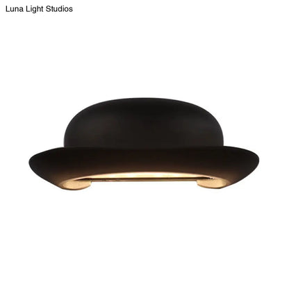DecorBites™ DecorBites™ Modern LED Bedroom Sconce Light in Black with Hat Metal Shade, Warm/Natural Lighting