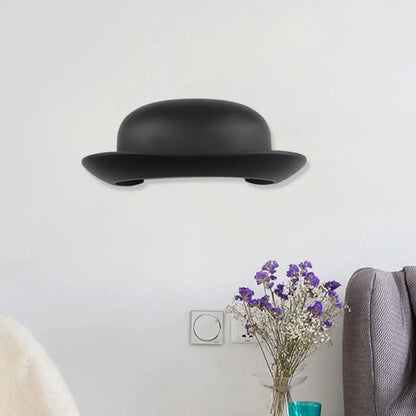 DecorBites™ DecorBites™ Modern LED Bedroom Sconce Light in Black with Hat Metal Shade, Warm/Natural Lighting