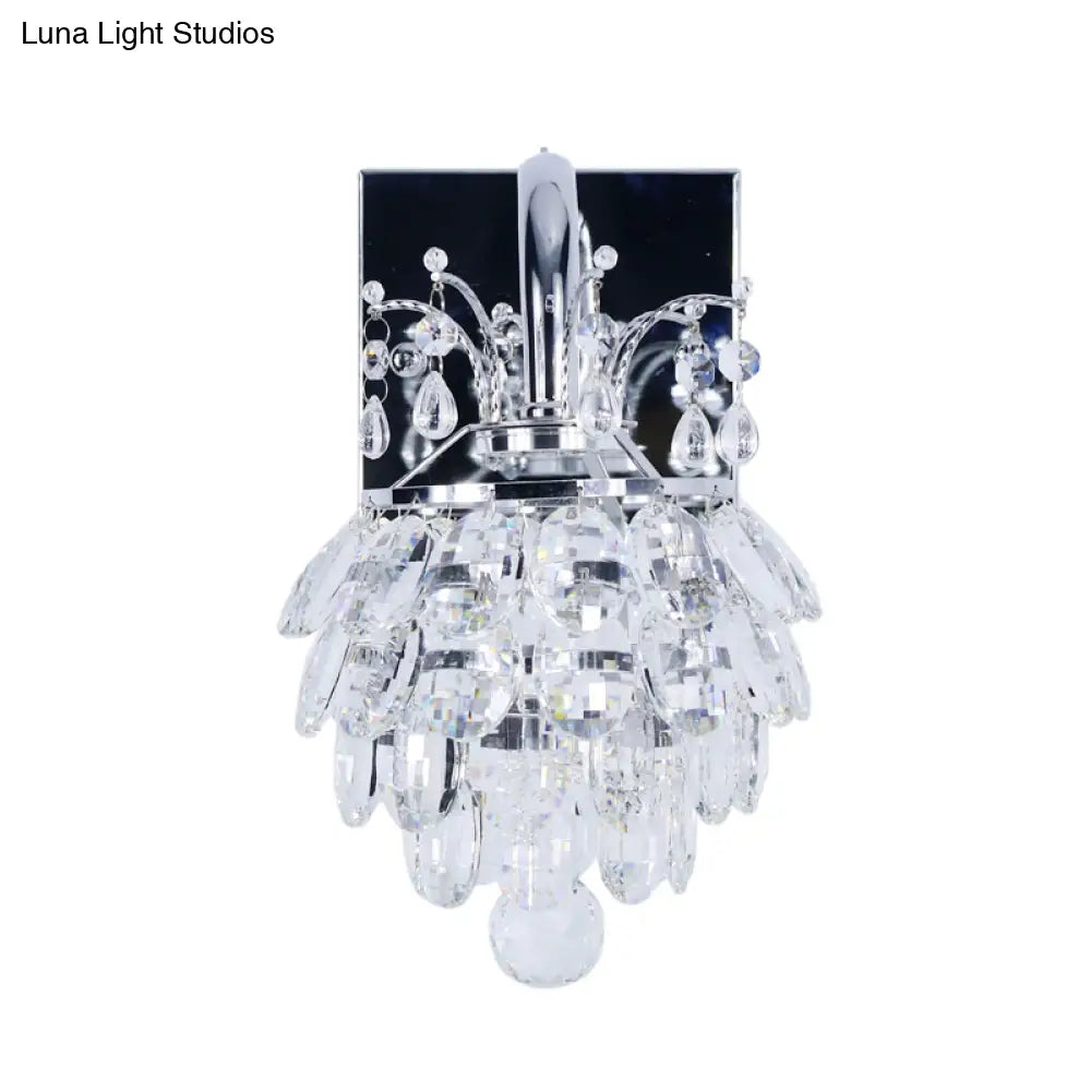 Aplique de noche LED moderno DecorBites™ con diseño de alcachofa de cristal en cromo