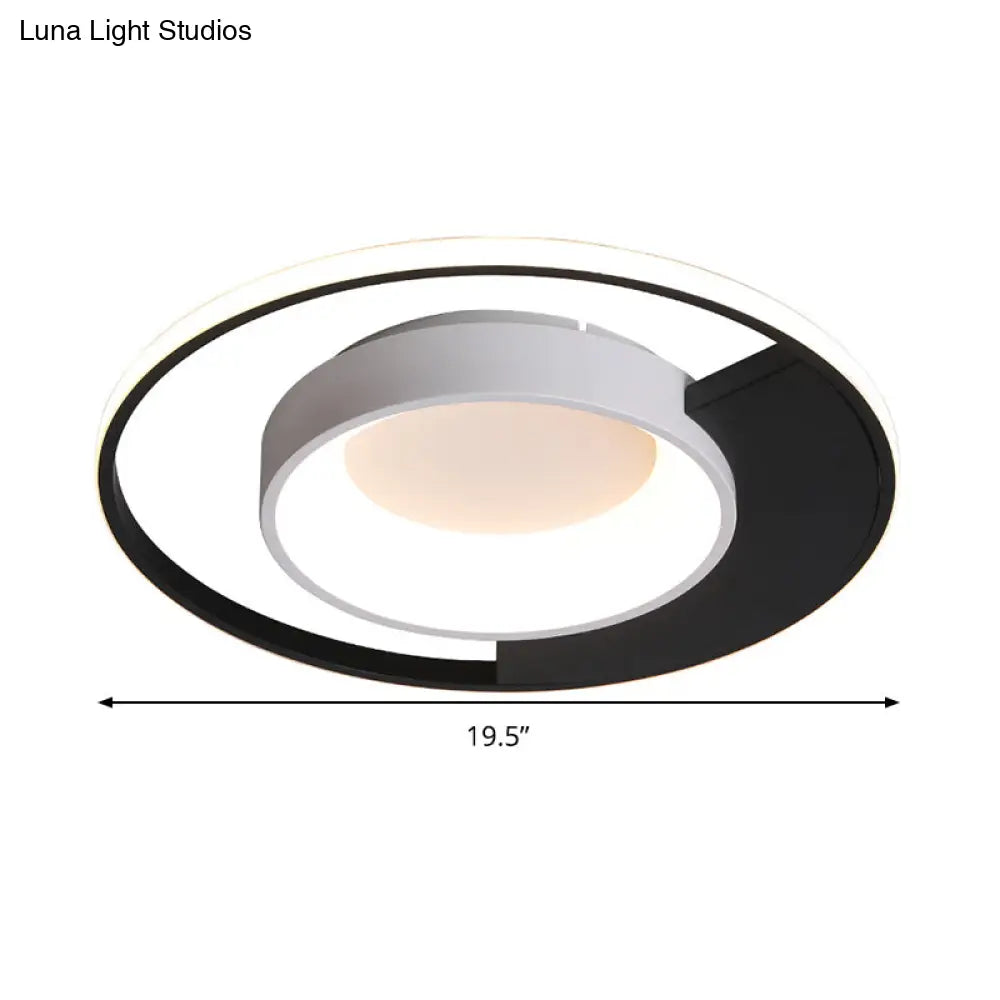 DecorBites™ DecorBites™ Modern LED Black and White Acrylic Ceiling Mounted Flush Mount Spotlight with Warm/White Light