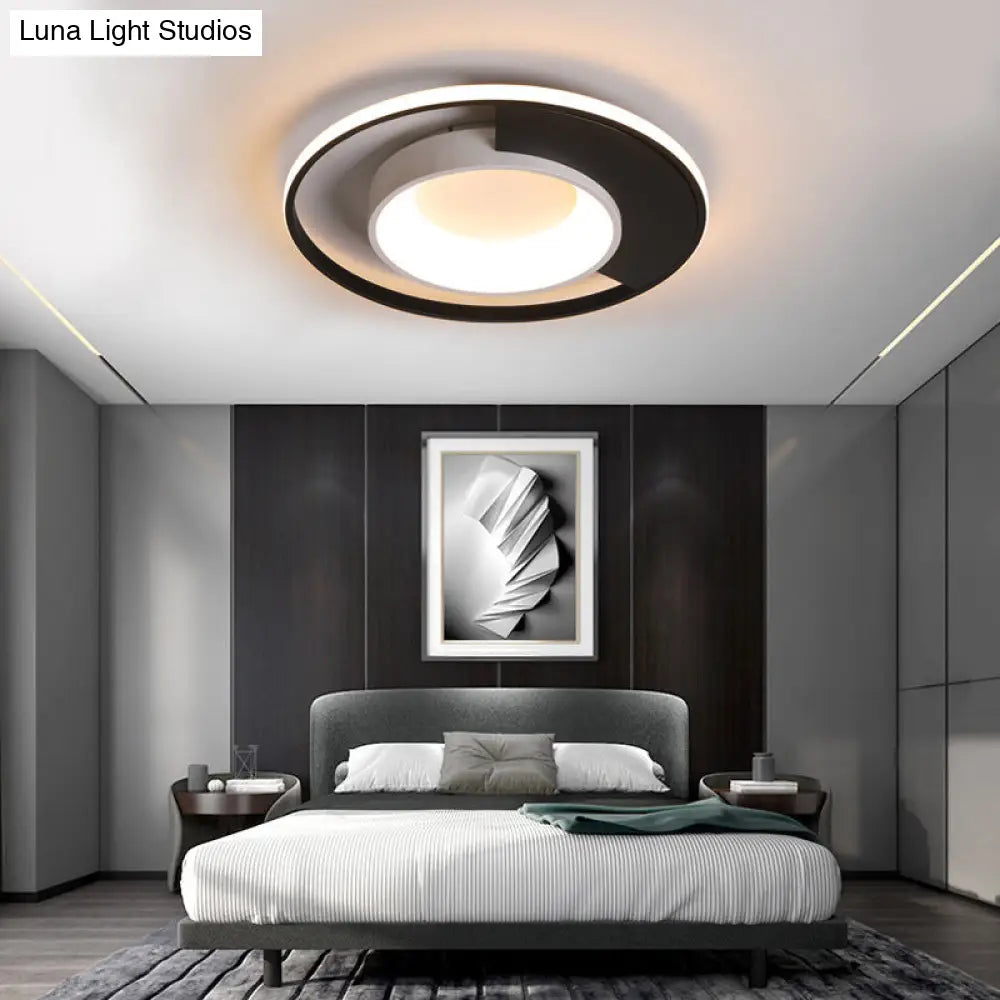 DecorBites™ DecorBites™ Modern LED Black and White Acrylic Ceiling Mounted Flush Mount Spotlight with Warm/White Light