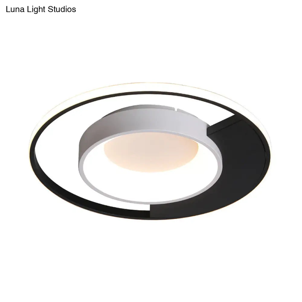 DecorBites™ DecorBites™ Modern LED Black and White Acrylic Ceiling Mounted Flush Mount Spotlight with Warm/White Light