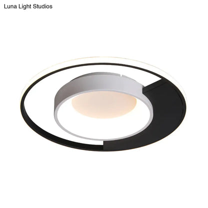 DecorBites™ DecorBites™ Modern LED Black and White Acrylic Ceiling Mounted Flush Mount Spotlight with Warm/White Light