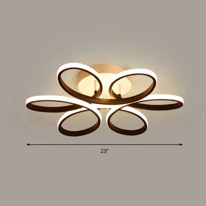 DecorBites™ DecorBites™ Modern LED Black Floral Metal Flush Light for Bedroom Ceiling