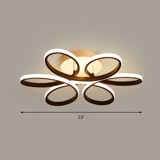 DecorBites™ DecorBites™ Modern LED Black Floral Metal Flush Light for Bedroom Ceiling