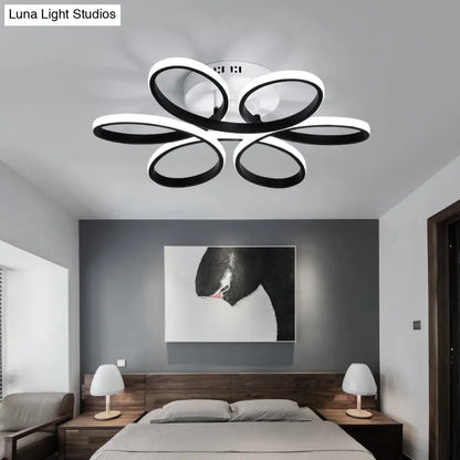 DecorBites™ DecorBites™ Modern LED Black Floral Metal Flush Light for Bedroom Ceiling