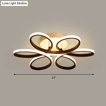 DecorBites™ DecorBites™ Modern LED Black Floral Metal Flush Light for Bedroom Ceiling