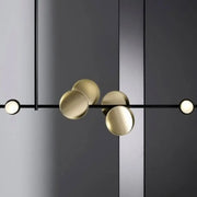 DecorBites modern LED black metal chandelier ceiling light with sleek frame and brushed gold accents for dining room