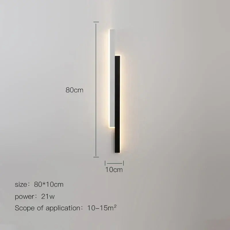 Modern led black wall lamp set featuring a minimalist black and white design with warm gold glow for living room decorbites led black wall lamp