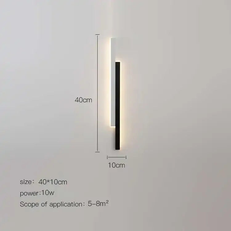 Minimalist black and white led black wall lamp with gold glow modern design for living room decorbites led black set
