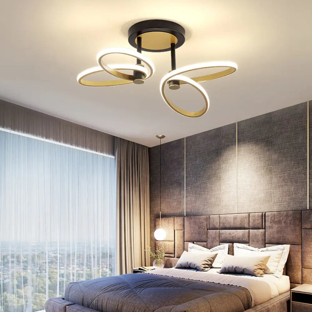 DecorBites™ DecorBites™ Modern LED Butterfly Flush Ceiling Light in Gold with Acrylic Finish for Living Room