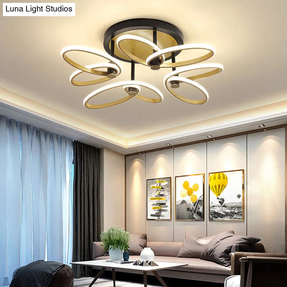 DecorBites™ DecorBites™ Modern LED Butterfly Flush Ceiling Light in Gold with Acrylic Finish for Living Room