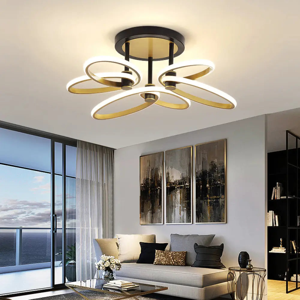 DecorBites™ DecorBites™ Modern LED Butterfly Flush Ceiling Light in Gold with Acrylic Finish for Living Room