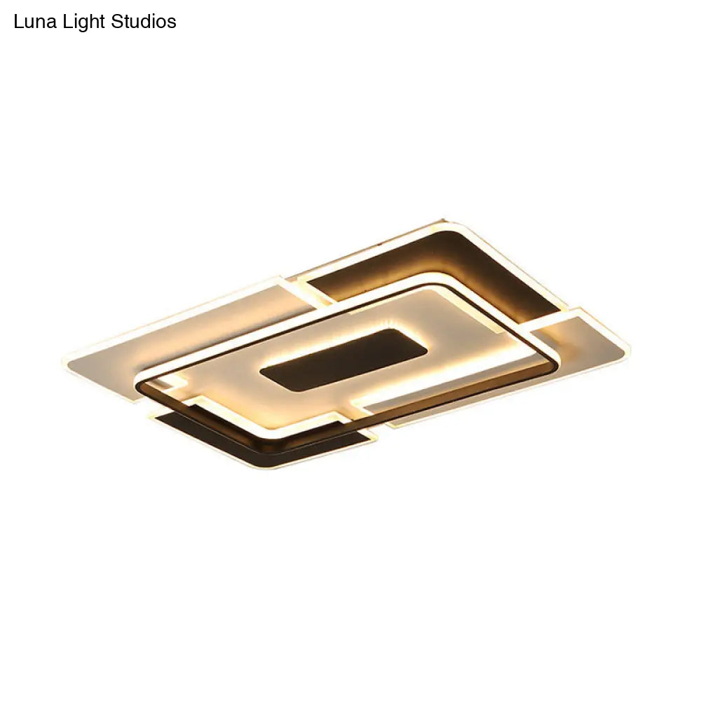 DecorBites™ DecorBites™ Modern LED Ceiling Light, Black & White Patchwork Aluminum Flush Mount Fixture for Lounge