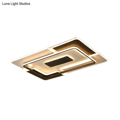 DecorBites™ DecorBites™ Modern LED Ceiling Light, Black & White Patchwork Aluminum Flush Mount Fixture for Lounge