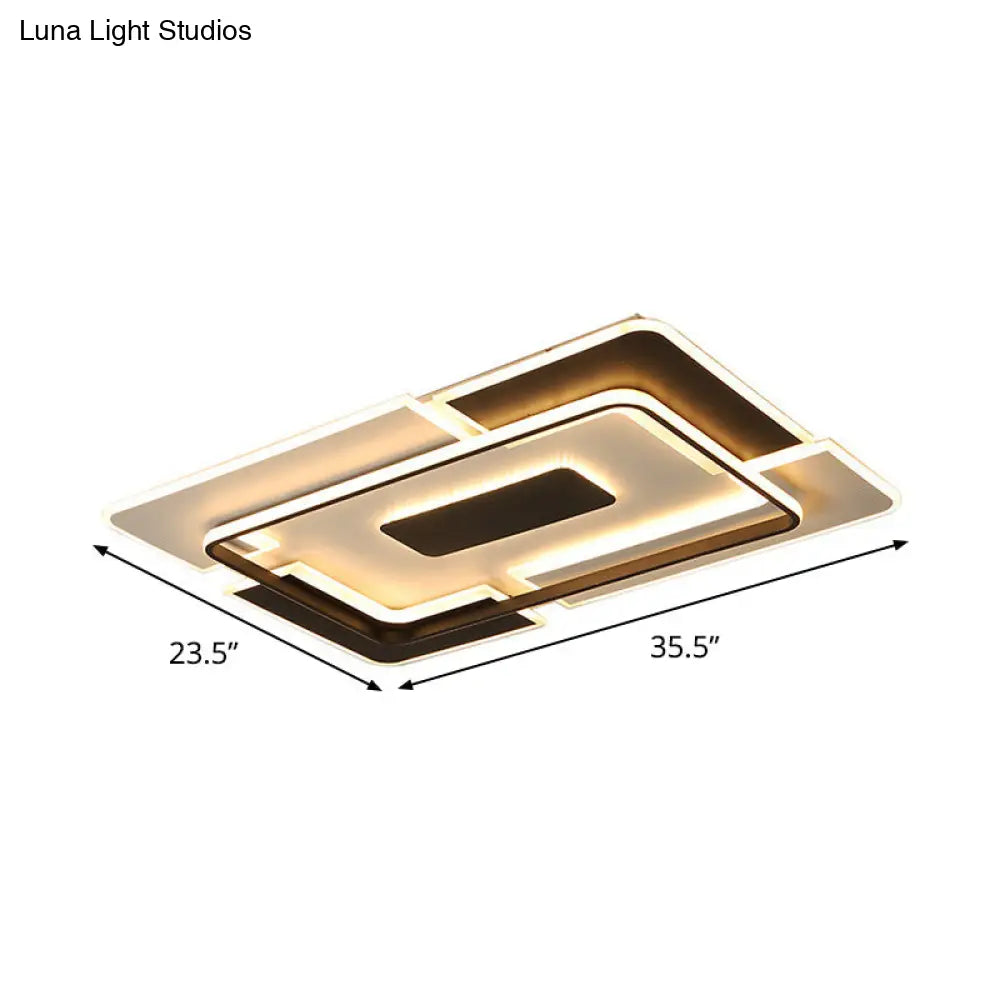 DecorBites™ DecorBites™ Modern LED Ceiling Light, Black & White Patchwork Aluminum Flush Mount Fixture for Lounge