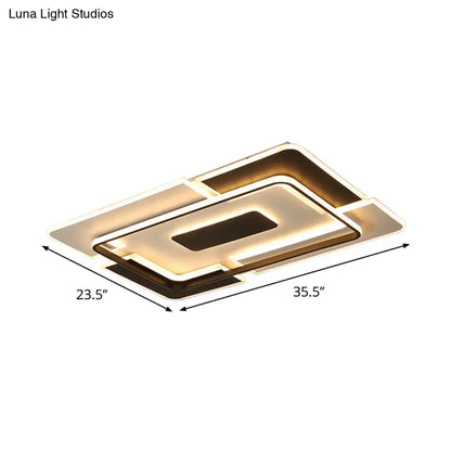 DecorBites™ DecorBites™ Modern LED Ceiling Light, Black & White Patchwork Aluminum Flush Mount Fixture for Lounge