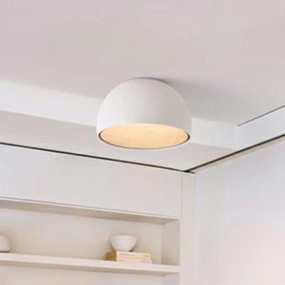 DecorBites™ DecorBites™ Modern LED Ceiling Light: Dome Flush Mount Lamp with Wood Grain Inner