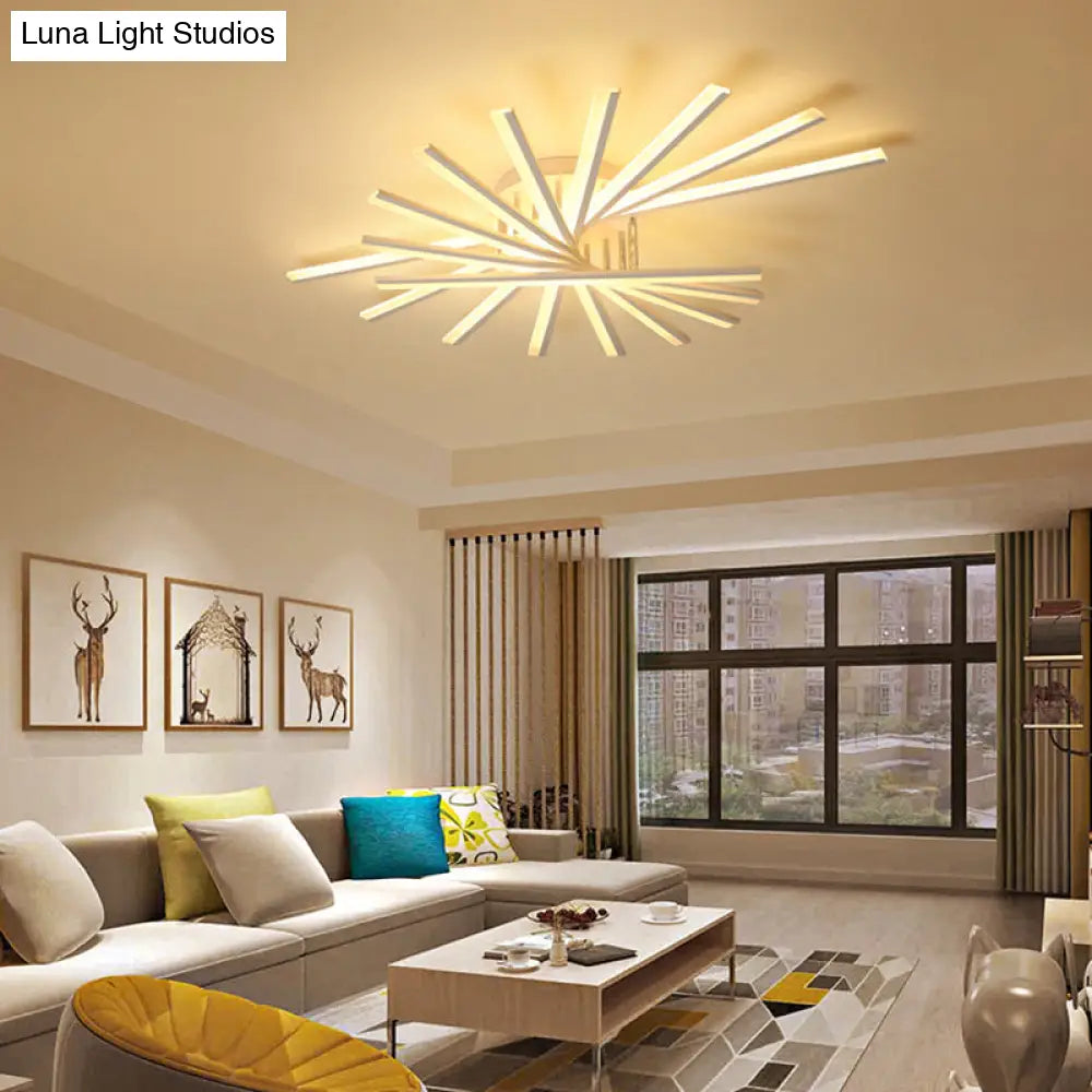 DecorBites™ DecorBites™ Modern LED Ceiling Light - Fan-Shaped Acrylic Semi Flush Fixture for Living Room