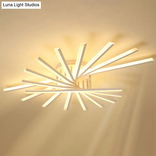 DecorBites™ DecorBites™ Modern LED Ceiling Light - Fan-Shaped Acrylic Semi Flush Fixture for Living Room