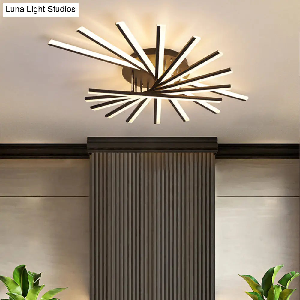 DecorBites™ DecorBites™ Modern LED Ceiling Light - Fan-Shaped Acrylic Semi Flush Fixture for Living Room