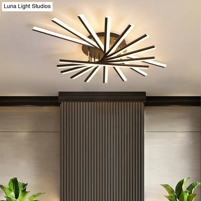 DecorBites™ DecorBites™ Modern LED Ceiling Light - Fan-Shaped Acrylic Semi Flush Fixture for Living Room