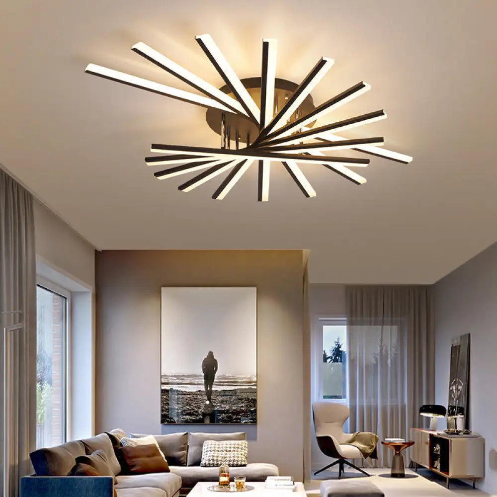 DecorBites™ DecorBites™ Modern LED Ceiling Light - Fan-Shaped Acrylic Semi Flush Fixture for Living Room