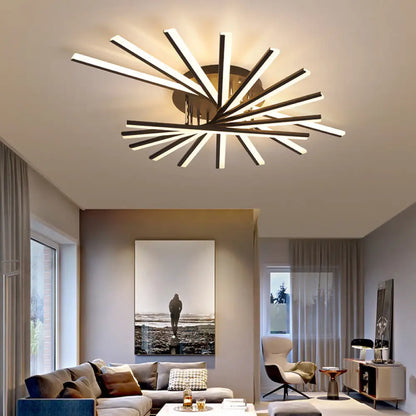 DecorBites™ DecorBites™ Modern LED Ceiling Light - Fan-Shaped Acrylic Semi Flush Fixture for Living Room