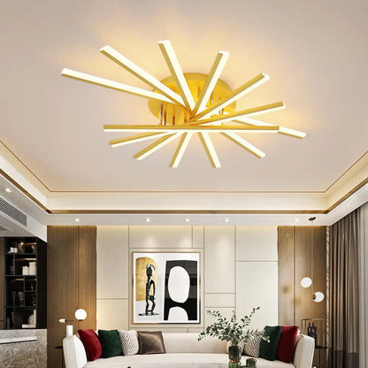 DecorBites™ DecorBites™ Modern LED Ceiling Light - Fan-Shaped Acrylic Semi Flush Fixture for Living Room