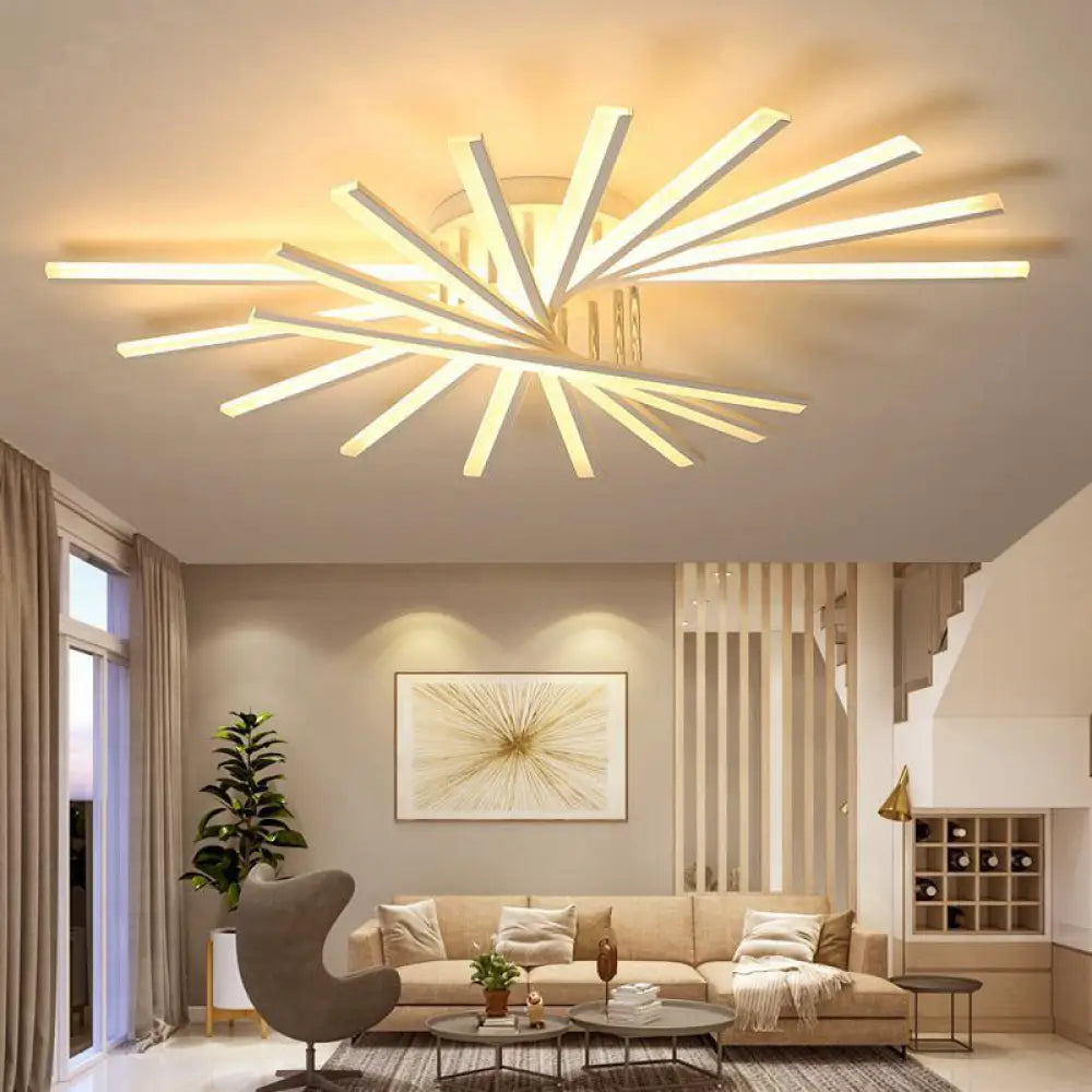 DecorBites™ DecorBites™ Modern LED Ceiling Light - Fan-Shaped Acrylic Semi Flush Fixture for Living Room