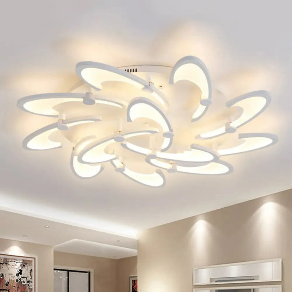 DecorBites™ DecorBites™ Modern LED Ceiling Light - Windmill Acrylic Semi Flush Mount in White