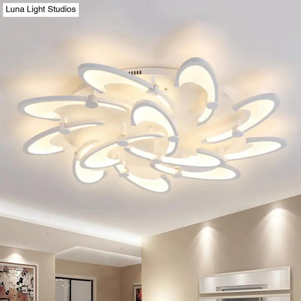 DecorBites™ DecorBites™ Modern LED Ceiling Light - Windmill Acrylic Semi Flush Mount in White