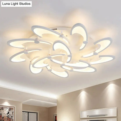 DecorBites™ DecorBites™ Modern LED Ceiling Light - Windmill Acrylic Semi Flush Mount in White