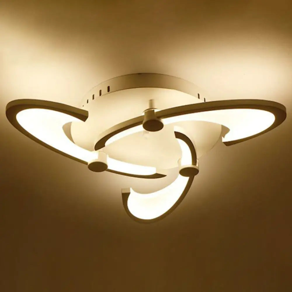 DecorBites™ DecorBites™ Modern LED Ceiling Light - Windmill Acrylic Semi Flush Mount in White