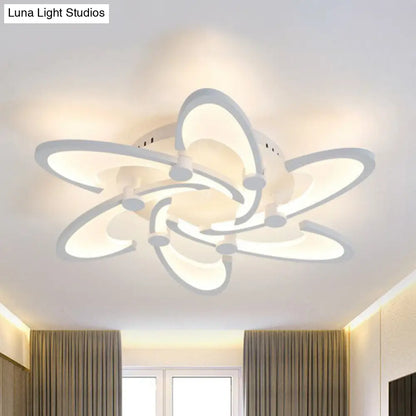 DecorBites™ DecorBites™ Modern LED Ceiling Light - Windmill Acrylic Semi Flush Mount in White