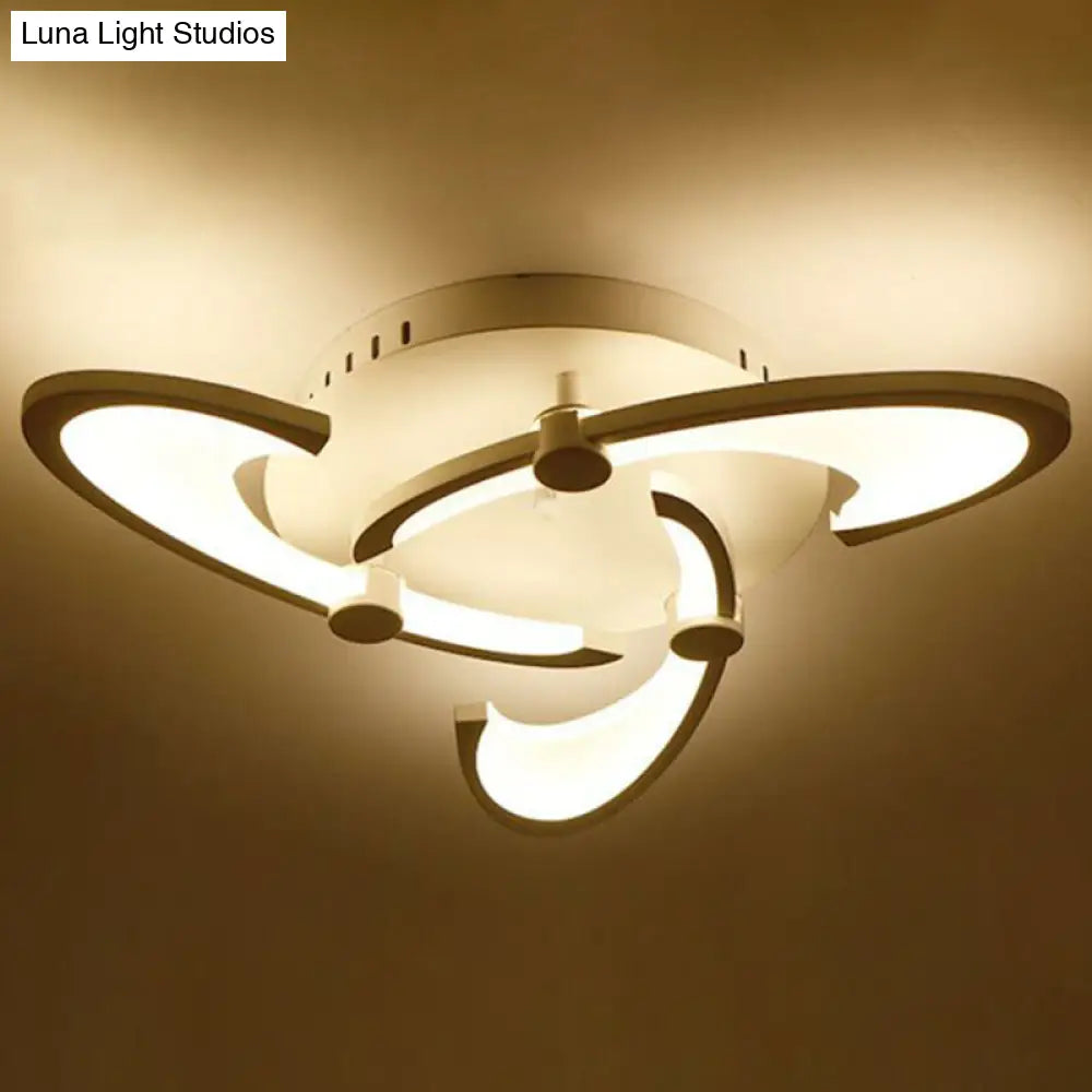 DecorBites™ DecorBites™ Modern LED Ceiling Light - Windmill Acrylic Semi Flush Mount in White